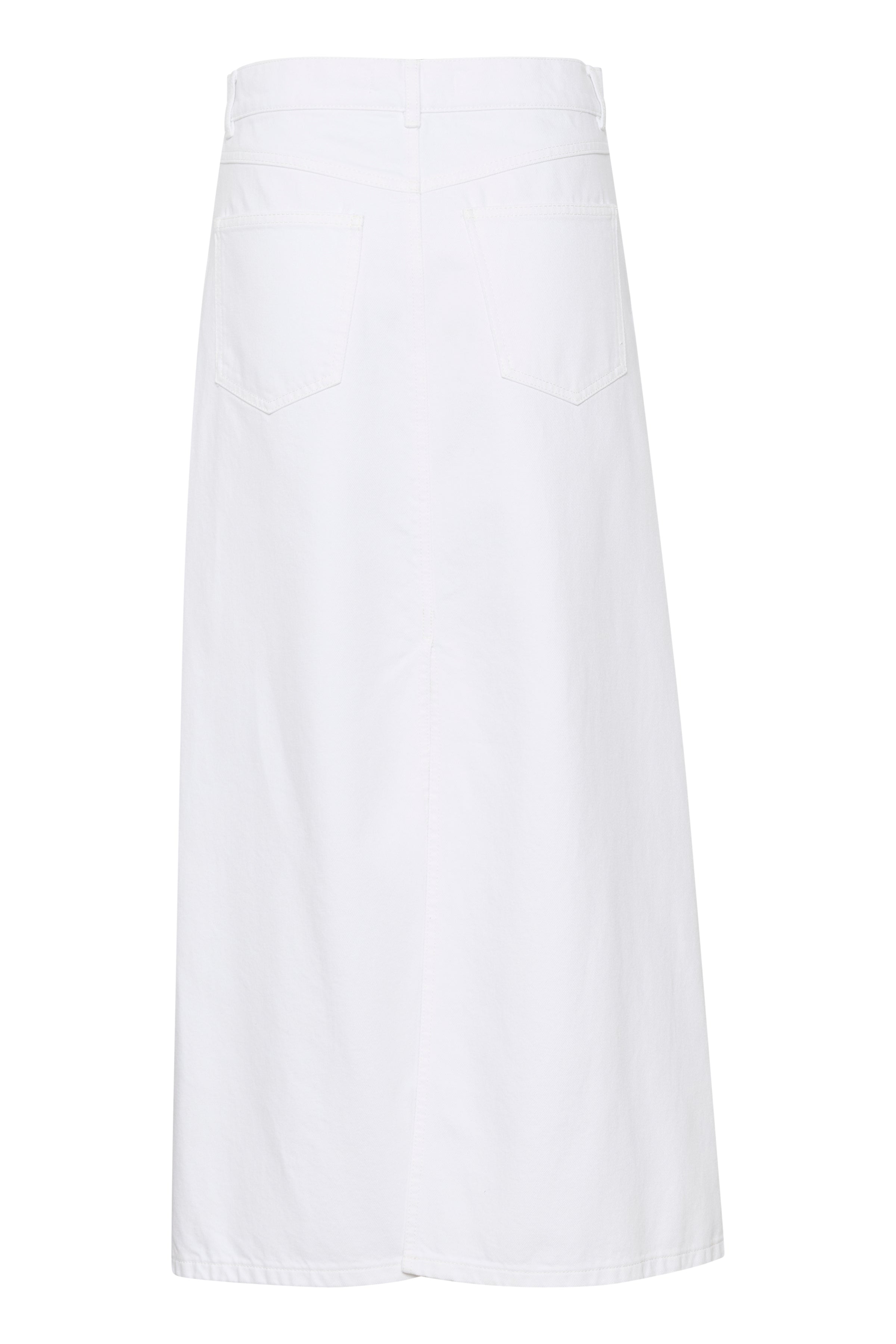 Mily lang denimnederdel - White wash